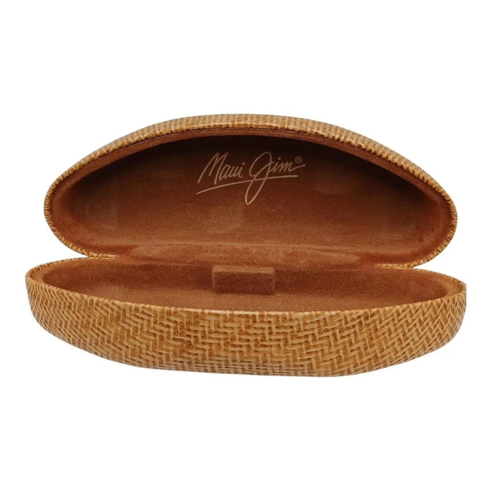 Official Maui Jim Bamboo Tan Sunglasses Hard Case Large Clamshell Case Only